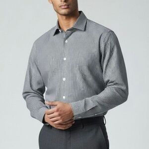 Buttoned Down 16 33 Black White Gingham Shirt Preppy Classic Professional Party
